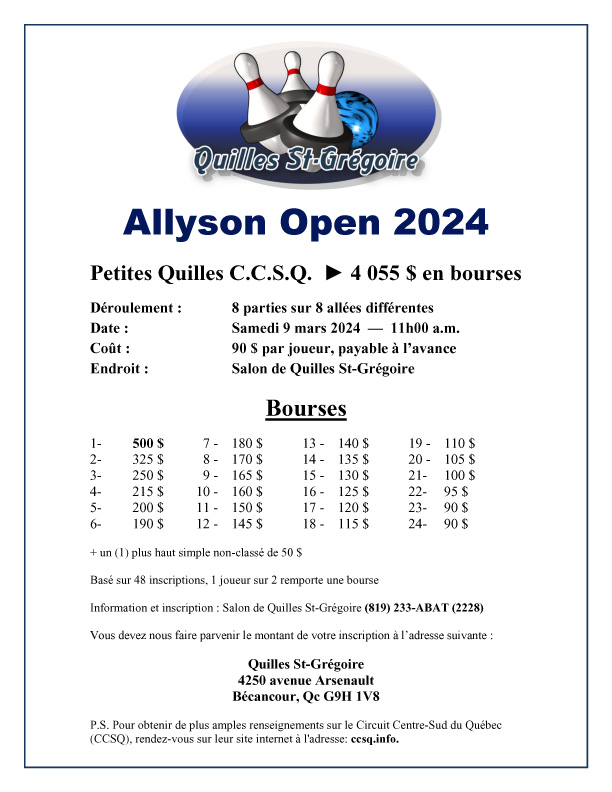 Tournoi Allyson Open 2024